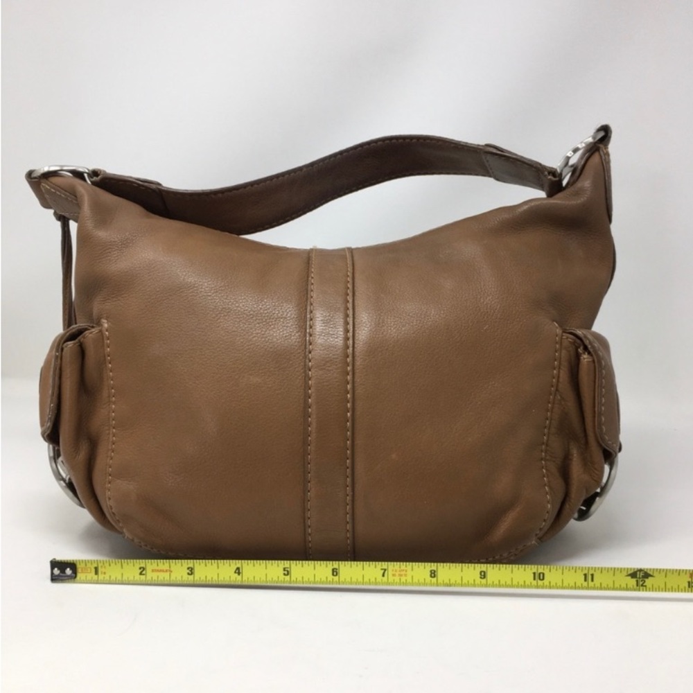 Michael Kors Purse Hobo Shoulder Bag Tan Brown Silver - Picture 3 of 9